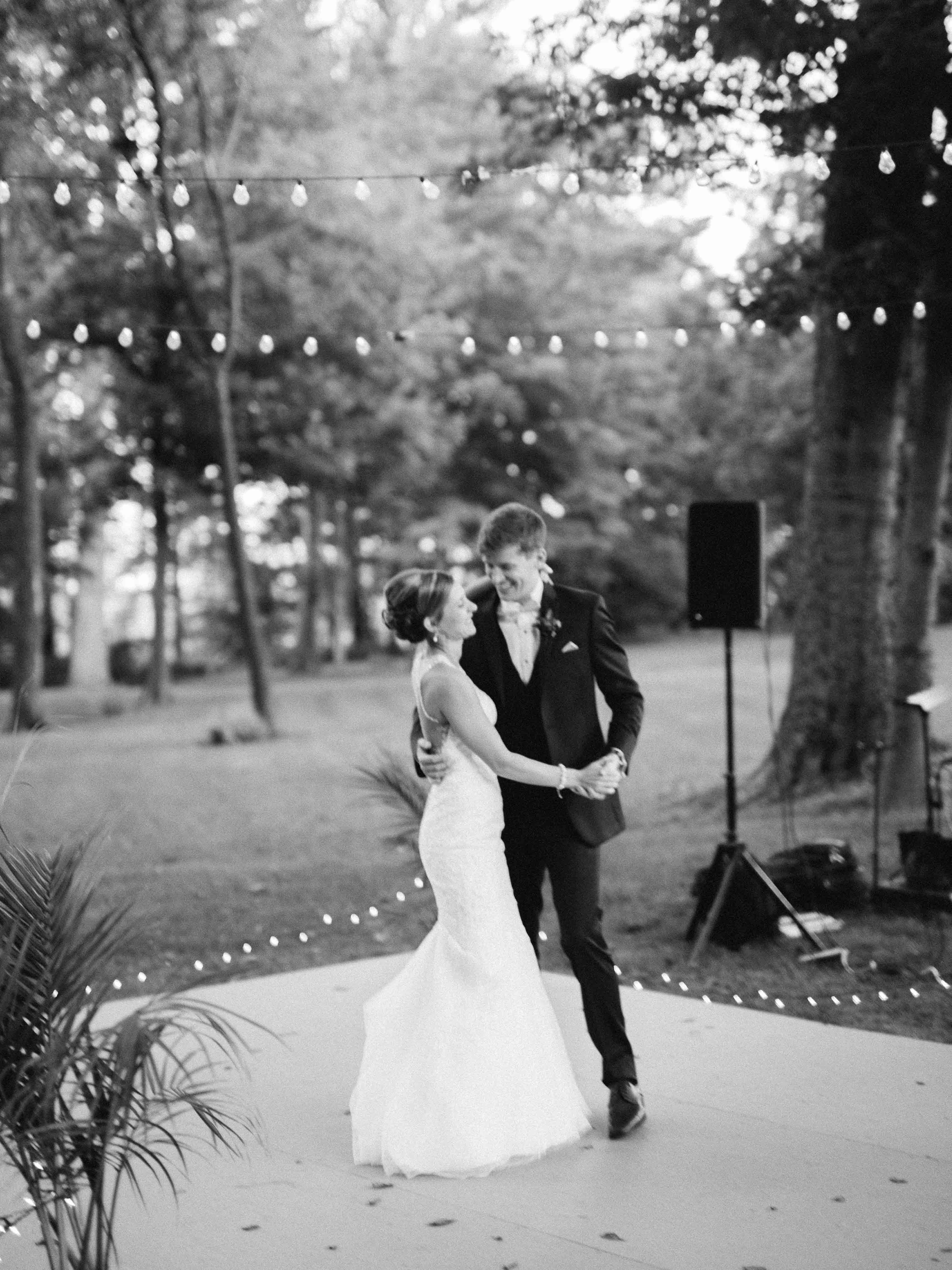 Black and White Photo of Couple Dancing